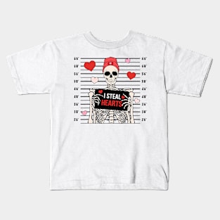 I steal Hearts, Skeleton Valentines Day Kids T-Shirt